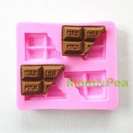 Mom&amp;pea 0640 Broken Milk Chocolate Shaped Silicone Mould for Fondant Cake Sugar Paste Cake Decoration 3d Cake...