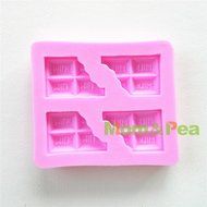 Mom&amp;pea 0640 Broken Milk Chocolate Shaped Silicone Mould for Fondant Cake Sugar Paste Cake Decoration 3d Cake... N3