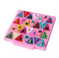 Pink Letter Flag Bunting Silicone Fondant Mold Cake Decorating Chocolate Mould Baking