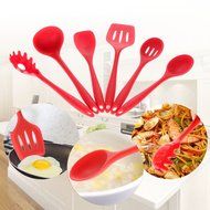 Silicone Kitchenware Suit Kitchen Tools Set Spatulas Spoons Slotted Turner Ladle Cooking Utensils. N3