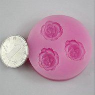 Autek 3 Rose Fondant Mold Silicone Sugar Craft Soap Cake Decorating #3DMold-107 N2