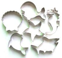 LAWMAN Ocean dolphin shark whale seahorse shell starfish fondant pastry baking cookie cutter 6pcs set