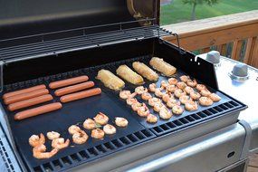 The Busy Home BBQ Grill Mat and Bake Mat with 2 Recipe eBooks - 13 by 15.75 inch in Black- Set of 2 Mats N3