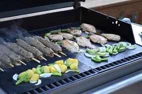 The Busy Home BBQ Grill Mat and Bake Mat with 2 Recipe eBooks - 13 by 15.75 inch in Black- Set of 2 Mats N4