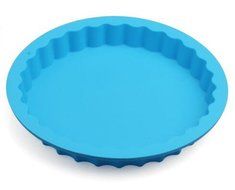 Blue 8-inch Round Platinum Silicone Cake Mold N2