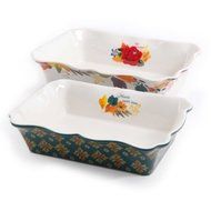 The Pioneer Woman Timeless Floral Ruffle Top Baker Set, 2-Piece N2