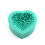 HuaYang Pretty Heart-shaped Bouquets of Roses Turn Sugar Cake Pudding Chocolate Mold Safe Silicone Utensils