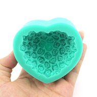 HuaYang Pretty Heart-shaped Bouquets of Roses Turn Sugar Cake Pudding Chocolate Mold Safe Silicone Utensils N2
