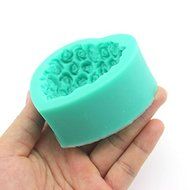 HuaYang Pretty Heart-shaped Bouquets of Roses Turn Sugar Cake Pudding Chocolate Mold Safe Silicone Utensils N5