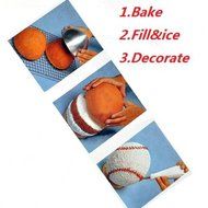 Creative 3D Sports Ball Shaped Cake Pan Baking Mold Set shopping N3