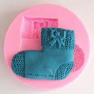 Longzang Knitted Sock Silicone Mold Sugar Craft DIY Gumpaste Cake Decorating Clay