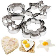 Fashionclubs 12pcs Stainless Steel Cutter Mold For Cookie/Biscuit/Sugar/Egg/Fondant/Vegetables/Fruit