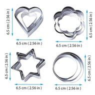 Fashionclubs 12pcs Stainless Steel Cutter Mold For Cookie/Biscuit/Sugar/Egg/Fondant/Vegetables/Fruit N2