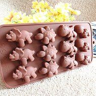 Kitchen creative Accessories Diy Cupcake Bake 12pcs Chocolate cake mold ice lattice dinosaur era N2