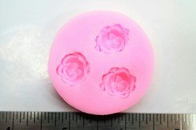 Silicone Round Shaped Candy and Cake Mold Rose Trio N2