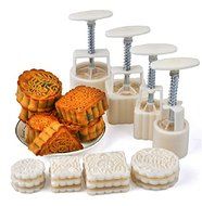 NEW high quality Moon Cake Moulds Hand Pressure Round &amp; Square DIY Biscuits Molds Cookie Cutters Set Cake Tools...