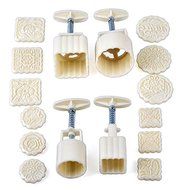 NEW high quality Moon Cake Moulds Hand Pressure Round &amp; Square DIY Biscuits Molds Cookie Cutters Set Cake Tools... N2
