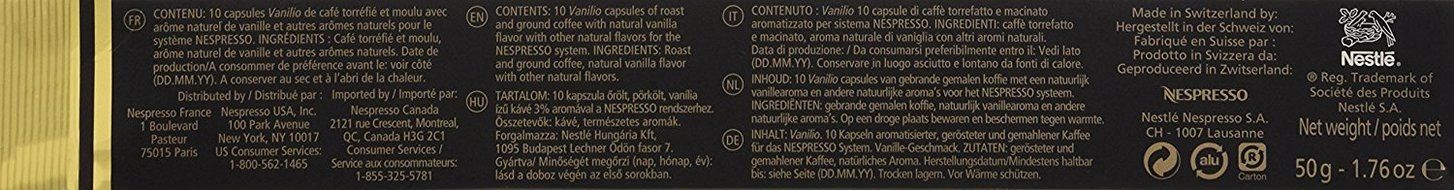 Nespresso OriginalLine Capsules: Vanilio, 10 Count