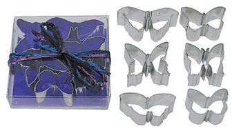 R &amp; M International 1992/b Cookie Cutters in Assorted Shapes, Mini, Butterfly, Set of 6