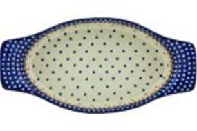 Polish Pottery Oval Baker with Handles 18-inch Classic Americana N2