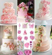 Beautiful floral decorating set for cakes (26pcs)