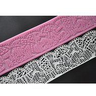FOUR-C Cake Design Supplies Lace Silicone Mat Cake Lace Mold Color Pink