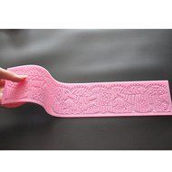 FOUR-C Cake Design Supplies Lace Silicone Mat Cake Lace Mold Color Pink N4
