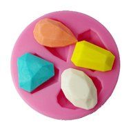 FOUR-C Silicone Fondant Mold Diamond Cake Decorating Mould Color Pink