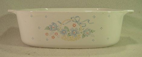 Corning Ware Country Cornflower Pattern Casserole A-2-B, no lid 2 quart capacity