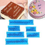 Genenic 6PCS Cookie Baking Tool Fondant Cutter Cake Mold Sugarcraft Mould Happy Birthday Letter