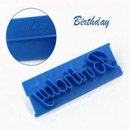 Genenic 6PCS Cookie Baking Tool Fondant Cutter Cake Mold Sugarcraft Mould Happy Birthday Letter N4