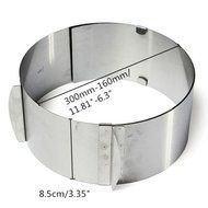 Cake &amp; Cookie Cutters 6 to12 Inch Stainless Steel Adjustable Mousse Cake Ring Baking Mold N4