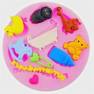 SHINA Giraffe Bath Duck Baby Fondant Mold Silicone Sugar Craft Mold Cake Decorating DIY