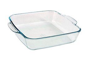 Marinex 1.9-Quart Prediletta Square Glass Roaster with Handles, Medium, Clear