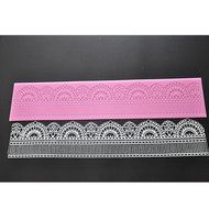 FOUR-C Cake Supplies Lace Silicone Mat Lace Mold for Cake Design Color Pink N2