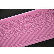 FOUR-C Cake Supplies Lace Silicone Mat Lace Mold for Cake Design Color Pink N3