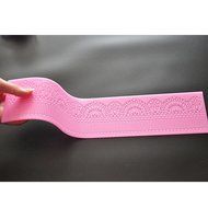 FOUR-C Cake Supplies Lace Silicone Mat Lace Mold for Cake Design Color Pink N4