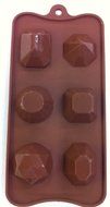 NY Cake Gem Shapes Silicone Chocolate Mold, 6 Cavities N3