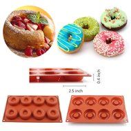 iClover High Quality food Grade Silicone Bakeware Baking pan - 8 Cavity Silicone Donut Baking Cake Chocolate Soap...