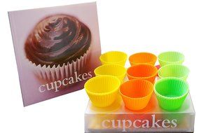 Cupcake Silcone Molds 12, Molds - includes Book with 40 Recipes