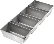 Premium USA 4 Mini Aluminized Steel Baking Loaf Pan and a Bench Scrape Shovel Combo