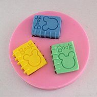 Longzang Book Art Deco Silicone Mold Sugar Craft DIY Gumpaste Cake Decorating Clay Pink