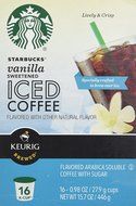 Keurig Starbucks Vanilla Sweetened Iced Coffee K-cup 16 Ct N6