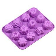 Wholeport Silicone Cake Mold Mould Muffin Cups Cake Pan Ice Mold Bakeware 12 Cavities