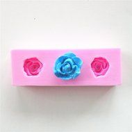 Wocuz W0441 3 Capacity of Mini Rose Shape Candy Making Silicone Mold Cake Decoration Mould Fondant Chocolate Small...