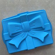 Longzang Square Large Bow Silicone Mold for Cake Baking Pizza plate moon cake pan