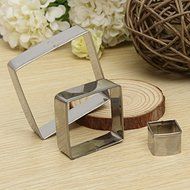 3Pcs Square Cookie Cutters Biscuit Cake Stainless Steel Mold N5