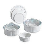 CorningWare&reg; French White&reg; 8-Piece Bakeware Set Non-porous Surface