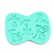 TANGCHU Cats Shape Soft Silicone Cake Mold 3.34inch Of Length Green N2