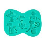 TANGCHU Cats Shape Soft Silicone Cake Mold 3.34inch Of Length Green N3